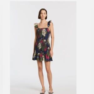 Sir The Label Francesca Shirred Linen Dress